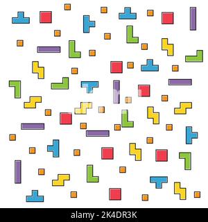 Color pixel design pattern, puzzle style pattern , logic fun game vector illustration . Stock Vector