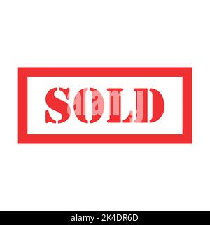 Sold out stamp symbol, label sticker sign button, text banner vector illustration . Stock Vector