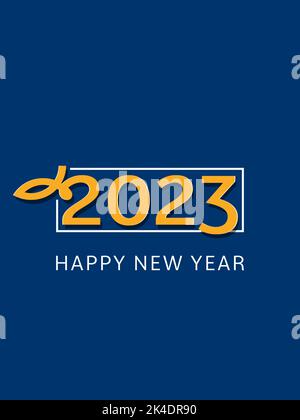 Happy New year 2023 invitation design template. Vector illustration for greeting card, flyers, poster. Stock Vector