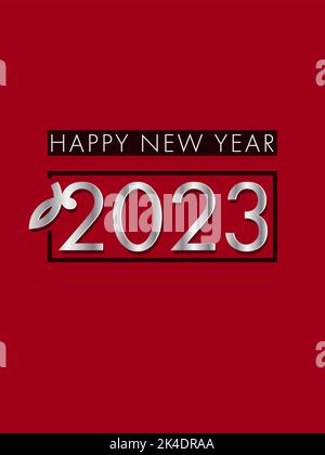 Happy New year 2023 invitation design template. Vector illustration for greeting card, flyers, poster. Stock Vector