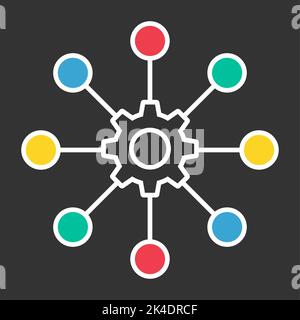 Multichannel digital design icon, omnichannel flat web symbol, internet vector illustration . Stock Vector