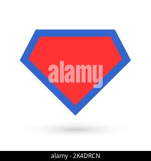 Shield graphic hero shadow icon, isolated comic shape concept symbol, vector illustration . Stock Vector