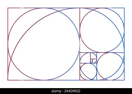 Golden ratio minimalistic icon. Geometric shapes flat proportion vector illustration . Stock Vector