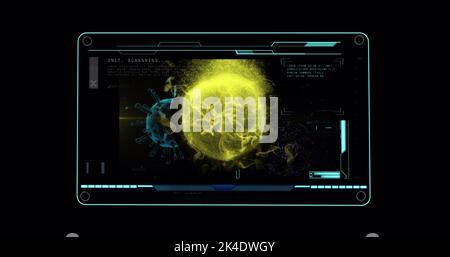 Image of data processing over virus cells Stock Photo