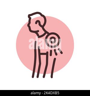 Back and posture problems olor line icon. Pictogram for web page Stock Vector