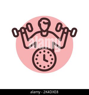 Break for exercise olor line icon. Pictogram for web page Stock Vector