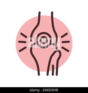 Joint problem olor line icon. Pictogram for web page Stock Vector