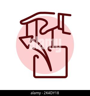Link manipulation olor line icon. Pictogram for web page Stock Vector