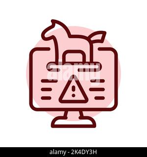 Trojan horse olor line icon. Pictogram for web page Stock Vector