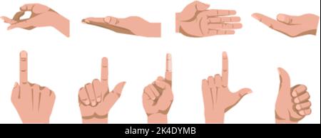 Hand gestures, take or give, thumb up, vector Stock Vector