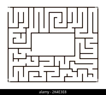 Simple line maze or labyrinth on white background Stock Vector