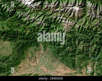 South Ossetia, independent city of Georgia. High resolution satellite map Stock Photo