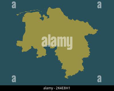 Niedersachsen, state of Germany. Solid color shape. Locations and names ...