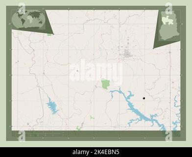 Savannah, region of Ghana. Open Street Map. Locations and names of ...