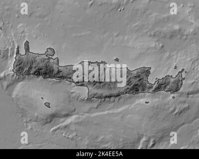 Crete Map Rivers Crete, decentralized administration of Greece. Grayscale elevation map ...