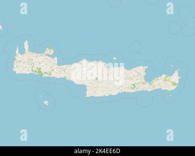 Crete, decentralized administration of Greece. Open Street Map ...