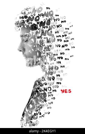 Conceptual paintography portrait of a man Stock Photo