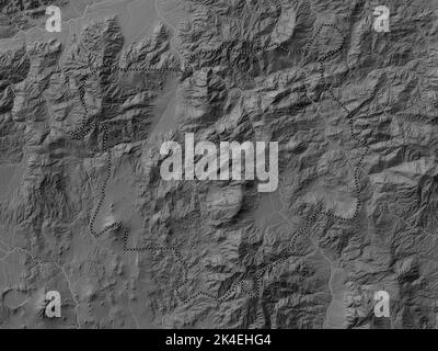 Chiquimula, department of Guatemala. Grayscale elevation map with lakes and rivers Stock Photo