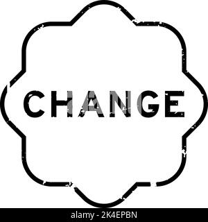 Grunge black change word rubber seal stamp on white background Stock Vector