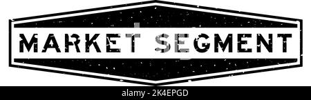 Grunge black market segment word hexagon rubber seal stamp on white background Stock Vector