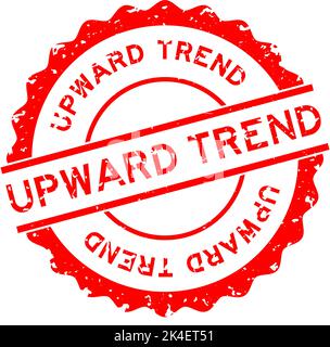Grunge red upward trend word round rubber seal stamp on white background Stock Vector
