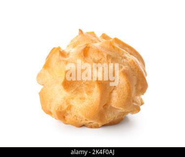 Tasty round eclair on white background Stock Photo