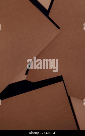Paper for pastel overlap in brown and terracotta colors for background, banner, presentation template. Creative trendy background design in natural colors. Background in 3d style. Stock Photo