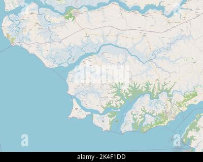 Cacheu, region of Guinea-Bissau. Open Street Map. Locations and names ...
