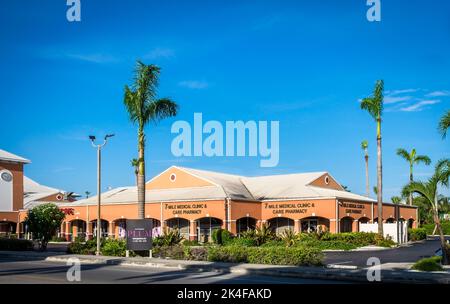 Grand Cayman, Cayman Islands, Aug 2022, view of 7 Mile Medical clinic and Pharmacy building in the George Town district Stock Photo