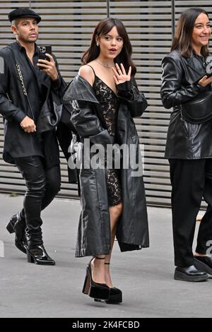 Jenna Ortega attends the Valentino show during Paris Fashion Week in Paris, France on October 2, 2022. Photo by Julien Reynaud/APS-Medias/ABACAPRESS.COM Stock Photo