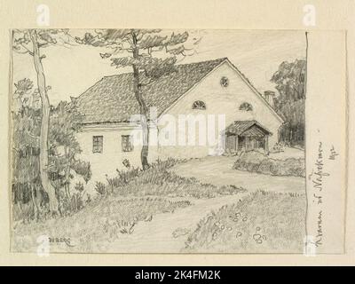 Drawing by Ferdinand Boberg. Södermanland, Jönåkers hd., Tunabergs sn., Nävekvarn Nordic Stock Photo