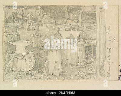 Drawing by Ferdinand Boberg. Uppland, Åkers Skplg., Kulla sn., Vira Nordic Stock Photo