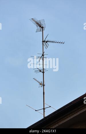 Antenna on a roof Stock Photo