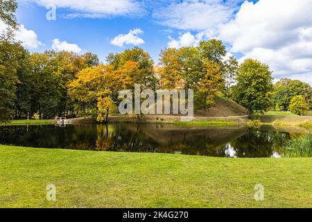 Pond near the Panemune Castle in Lithuania Stock Photo