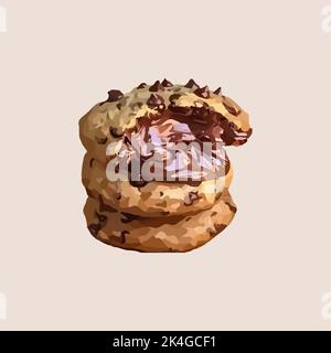 Cookies with chocolate filling. Vector illustration Stock Vector