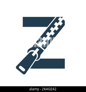 Initial Letter Z Zipper Logo For Fashion Cloth, Embroidery and Textile Symbol Identity Vector Template Stock Vector