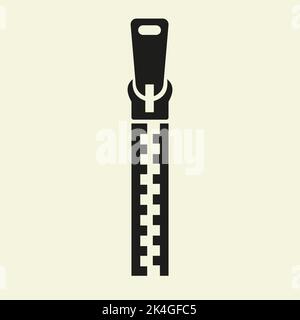 Zipper Icon For Fashion Cloth, Embroidery and Textile Symbol Identity Vector Template Stock Vector