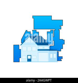 House architectural plan. Building plan. Vector stock illustration. Stock Vector