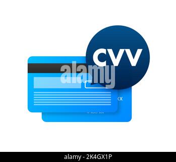 Credit card secure CVV code. Financial label. Vector stock illustration. Stock Vector