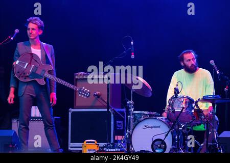 BIG THIEF, CONCERT, 2019: Big Thief play the Mountain Stage at Green Man Festival 2019 music festival in Wales, UK. Photo: Rob Watkins. Stock Photo