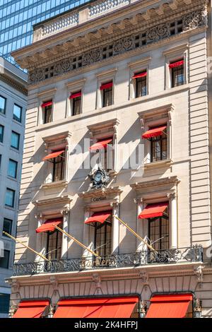 New York City, United States - September 17, 2022 Cartier shop on Fifth Avenue Mansion  Stock Photo