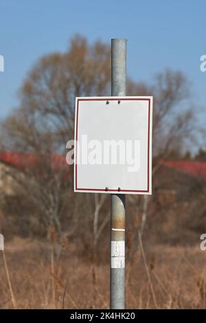 Empty sign on a land Stock Photo