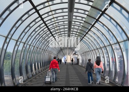 Poplar is a Docklands Light Railway (DLR) station in Poplar in London, England Stock Photo