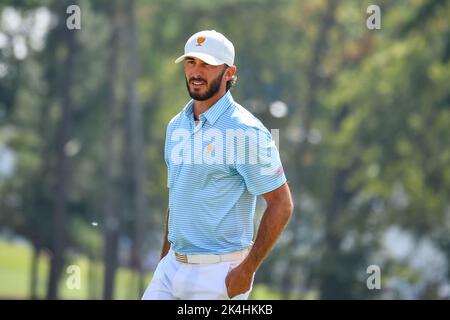 Charlotte, NC, USA. 22nd Sep, 2022. Max Homa during the Presidents Cup at Quail Hollow Golf Course in Charlotte, NC. Brian Bishop/CSM/Alamy Live News Stock Photo