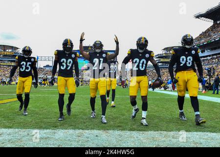 Pittsburgh Steelers defensive end DeMarvin Leal during an NFL football game  against the New York Jets at Acrisure Stadium, Sunday, Oct. 2, 2022 in  Pittsburgh, Penn. (Winslow Townson/AP Images for Panini Stock