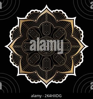 Luxury floral and ornamental mandala background with golden color for print and decoration, invitation, flyer, menu, brochure, postcard, wallpaper. Stock Vector