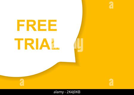 Free trial speech bubble banner vector with copy space for business, marketing, flyers, banners, presentations and posters. illustration Stock Vector