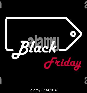 Discount tag Black Friday. Sale coupon. Flat vector illustration. Stock Vector