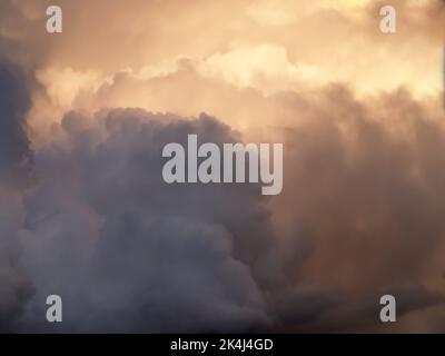 Heavy clouds fill sky portending rain and a change in weather. Stock Photo