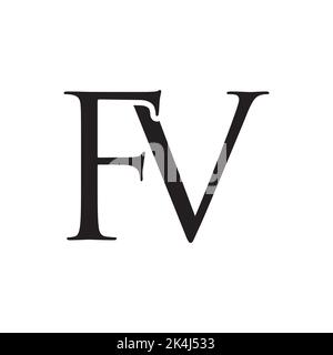 FV letter logo design vector isolated on white background. Stock Vector